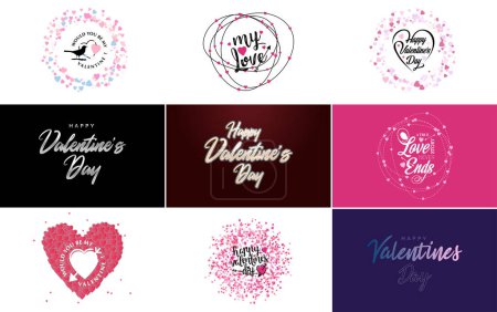 Téléchargez les illustrations : Happy Women's Day lettering typography poster with a heart International Woman's Day invitation design - en licence libre de droit
