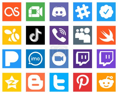 Ilustración de 20 Elegant Social Media Icons such as rakuten; spotify; china and douyin icons. Fully customizable and high quality - Imagen libre de derechos
