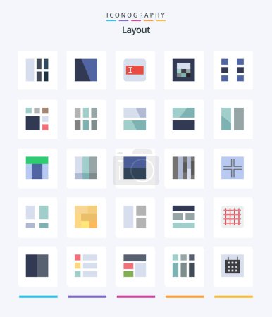 Illustration for Creative Layout 25 Flat icon pack  Such As layout. image. wireframe. frame. wireframe - Royalty Free Image