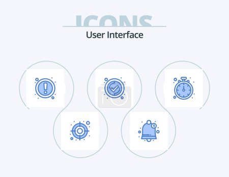 Téléchargez les illustrations : User Interface Blue Icon Pack 5 Icon Design. . timer. ui. watch. user - en licence libre de droit