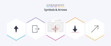 Téléchargez les illustrations : Symbols and Arrows 25 Flat icon pack including . arrow. . right - en licence libre de droit