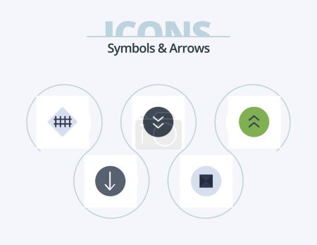 Ilustración de Symbols and Arrows Flat Icon Pack 5 Icon Design. direction. arrows. road fence. download. circle - Imagen libre de derechos