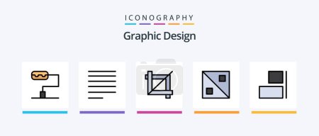 Ilustración de Design Line Filled 5 Icon Pack Including . layers. vertical. align. Creative Icons Design - Imagen libre de derechos