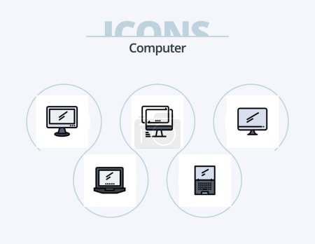 Illustration for Computer Line Filled Icon Pack 5 Icon Design. . imac. - Royalty Free Image