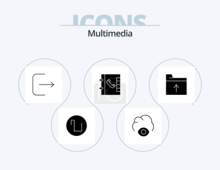 Téléchargez les illustrations : Multimedia Glyph Icon Pack 5 Icon Design. . ui. . folder - en licence libre de droit
