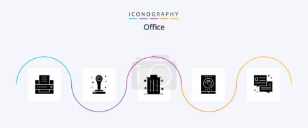 Illustration for Office Glyph 5 Icon Pack Including . office. office. dialog. tablet - Royalty Free Image
