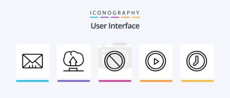 Illustration for User Interface Line 5 Icon Pack Including user. interface. like. gear. upload. Creative Icons Design - Royalty Free Image