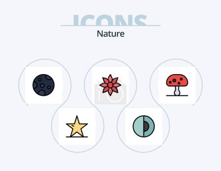 Illustration for Nature Line Filled Icon Pack 5 Icon Design. stars. sky. nature. nature. night - Royalty Free Image