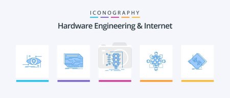 Téléchargez les illustrations : Hardware Engineering And Internet Blue 5 Icon Pack Including logic. function. electronic. traffic. monitoring. Creative Icons Design - en licence libre de droit