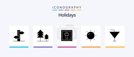 Ilustración de Holidays Glyph 5 Icon Pack Including holiday. drink. easter. vacation. summer. Creative Icons Design - Imagen libre de derechos