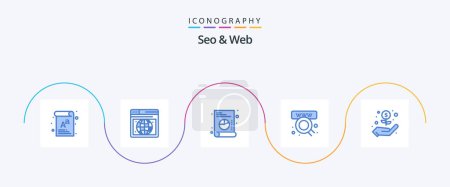 Illustration for Seo and Web Blue 5 Icon Pack Including . dollar. graph. hand. shop - Royalty Free Image