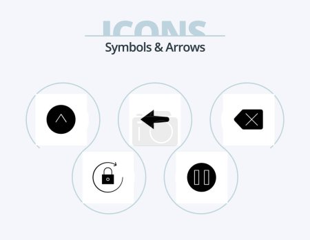 Téléchargez les illustrations : Symbols and Arrows Glyph Icon Pack 5 Icon Design. . arrow. delete - en licence libre de droit