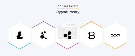 Téléchargez les illustrations : Cryptocurrency 25 Glyph icon pack including crypto . bytecoin . crypto . ripple - en licence libre de droit