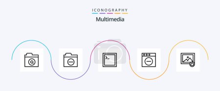 Ilustración de Multimedia Line 5 Icon Pack Including . image. code. cloud. delete - Imagen libre de derechos