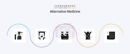 Illustration for Alternative Medicine Glyph 5 Icon Pack Including healthcare. medical. beauty. leech. entomology - Royalty Free Image