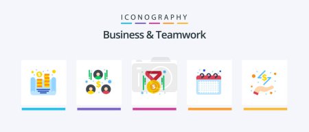 Illustration for Business And Teamwork Flat 5 Icon Pack Including cash. office. coins. note. calendar. Creative Icons Design - Royalty Free Image
