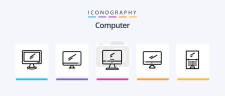 Illustration for Computer Line 5 Icon Pack Including . imac. mobile. device. Creative Icons Design - Royalty Free Image