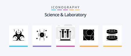 Illustration for Science Glyph 5 Icon Pack Including bacteria. proportion. chemistry. perfection. tube. Creative Icons Design - Royalty Free Image