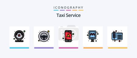 Ilustración de Taxi Service Line Filled 5 Icon Pack Including search. taxi. customer. search. person. Creative Icons Design - Imagen libre de derechos