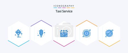 Illustration for Taxi Service 25 Blue icon pack including smoking. healthcare. traffic signal. traffic. meter - Royalty Free Image