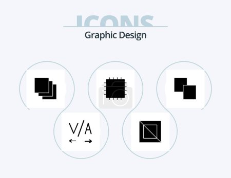 Ilustración de Design Glyph Icon Pack 5 Icon Design. . patch. - Imagen libre de derechos