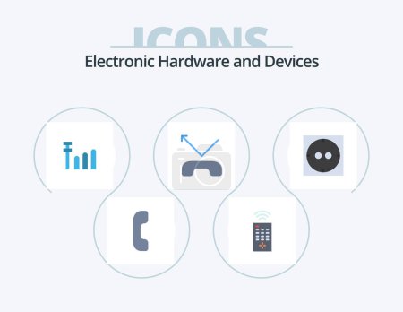 Illustration for Devices Flat Icon Pack 5 Icon Design. . call. socket - Royalty Free Image