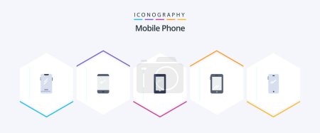 Illustration for Mobile Phone 25 Flat icon pack including . - Royalty Free Image