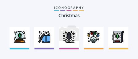 Ilustración de Christmas Line Filled 5 Icon Pack Including snowman. christmas. coffee. watch. holiday. Creative Icons Design - Imagen libre de derechos