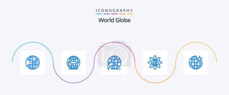 Ilustración de Globe Blue 5 Icon Pack Including internet. global. globe. setting. internet - Imagen libre de derechos