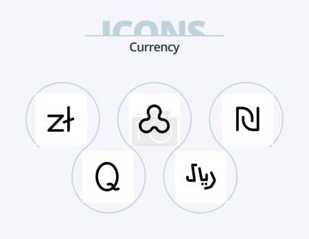 Téléchargez les illustrations : Currency Line Icon Pack 5 Icon Design. blockchain. levbrazil. currency. kyrgyzstani. bulgarian - en licence libre de droit