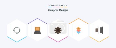 Ilustración de Design 25 Flat icon pack including . . gear. right. distribute - Imagen libre de derechos