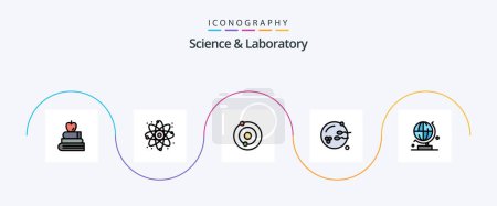Illustration for Science Line Filled Flat 5 Icon Pack Including . globe. system. world. reproduction - Royalty Free Image