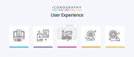 Ilustración de User Experience Line 5 Icon Pack Including bulb. magnet. social media. customer. attract. Creative Icons Design - Imagen libre de derechos