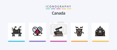 Illustration for Canada Line Filled 5 Icon Pack Including game. canada. canada. winter. snow. Creative Icons Design - Royalty Free Image