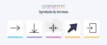 Illustration for Symbols and Arrows Line Filled 5 Icon Pack Including . bottom. up. scale. Creative Icons Design - Royalty Free Image