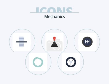 Illustration for Mechanics Flat Icon Pack 5 Icon Design. . car. mechanics - Royalty Free Image