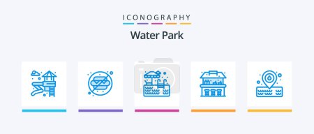 Illustration for Water Park Blue 5 Icon Pack Including . park. park. water. park. Creative Icons Design - Royalty Free Image