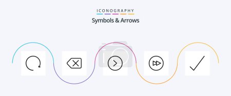 Illustration for Symbols and Arrows Line 5 Icon Pack Including . right. tick. check - Royalty Free Image