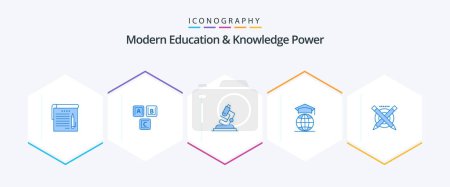 Illustration for Modern Education And Knowledge Power 25 Blue icon pack including pencil. online. knowledge. internet. zoom - Royalty Free Image