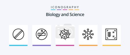 Illustration for Biology Line 5 Icon Pack Including research. chemistry. chest. biology. eye. Creative Icons Design - Royalty Free Image