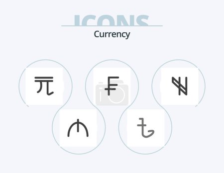 Ilustración de Currency Flat Icon Pack 5 Icon Design. crypto. dollar. currency. currency. swiss france - Imagen libre de derechos
