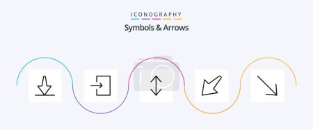 Illustration for Symbols and Arrows Line 5 Icon Pack Including . scale. u. arrow - Royalty Free Image