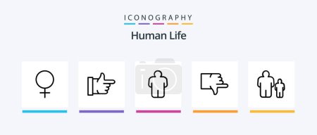 Ilustración de Human Line 5 Icon Pack Including . person. man. man. gender. Creative Icons Design - Imagen libre de derechos
