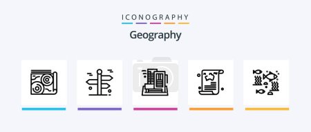 Illustration for Geo Graphy Line 5 Icon Pack Including globe. hand. google. tour. pin. Creative Icons Design - Royalty Free Image