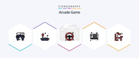Téléchargez les illustrations : Arcade 25 FilledLine icon pack including play. tetris. fun. fun. game - en licence libre de droit
