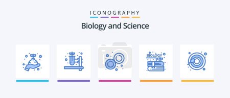 Illustration for Biology Blue 5 Icon Pack Including sperm. cells. lab. knowledge. content. Creative Icons Design - Royalty Free Image