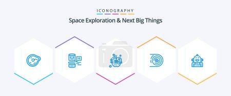 Illustration for Space Exploration And Next Big Things 25 Blue icon pack including disruptive. circulation. big think. abstract. digital - Royalty Free Image