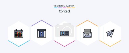Illustration for Contact 25 FilledLine icon pack including email. communication. web. information. contact us - Royalty Free Image