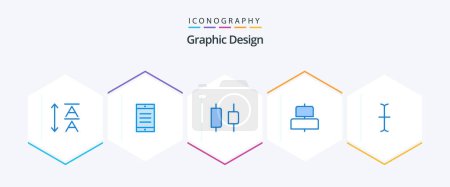 Ilustración de Design 25 Blue icon pack including . align. input - Imagen libre de derechos