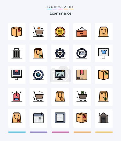 Illustration for Creative Ecommerce 25 Line FIlled icon pack  Such As product. line. minus. ecommerce. line - Royalty Free Image